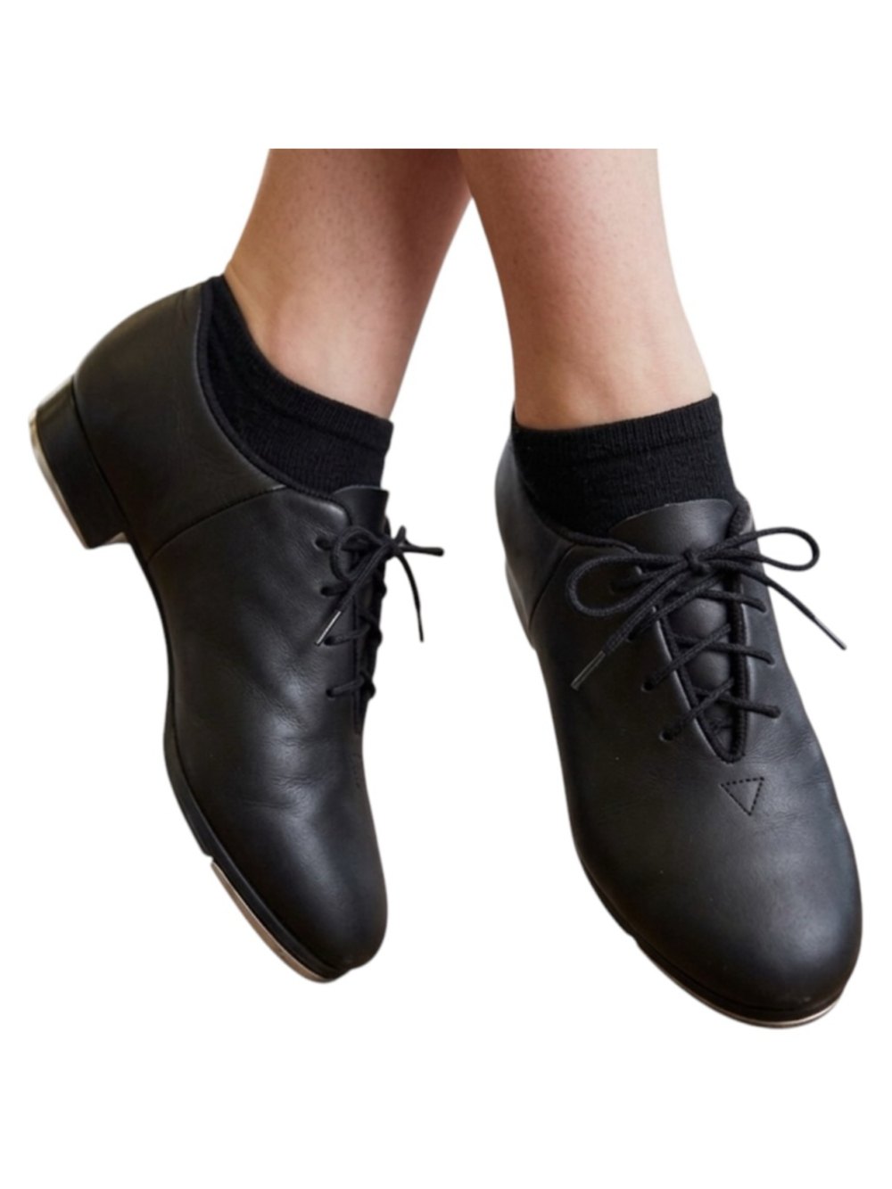 Bloch Mega Tap Shoes Black Leather Slip-On Split Sole NIB 6.5M